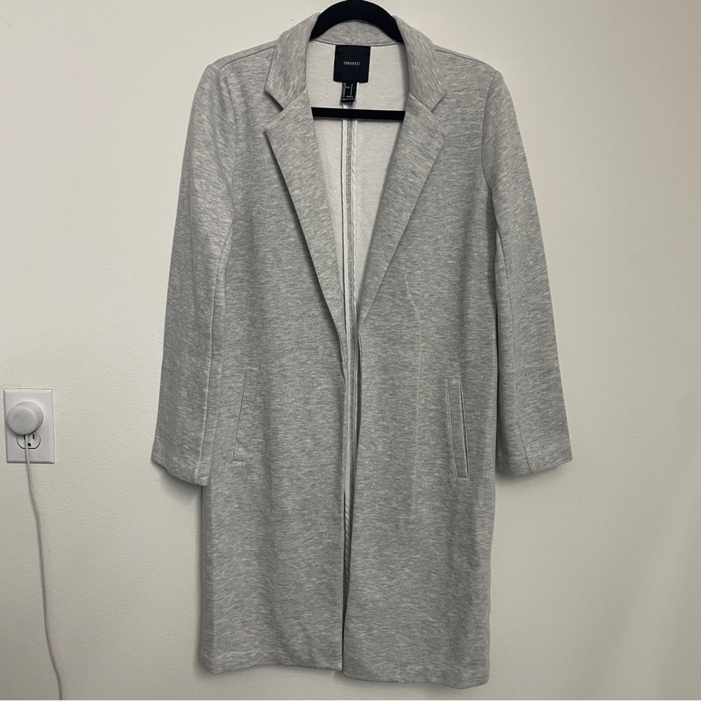 F21 | Grey Collar Long Coat